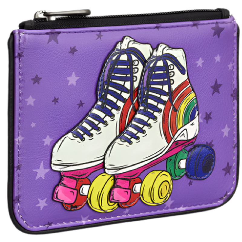 Yoshi Roller Skates Black Leather Zip Top Purse