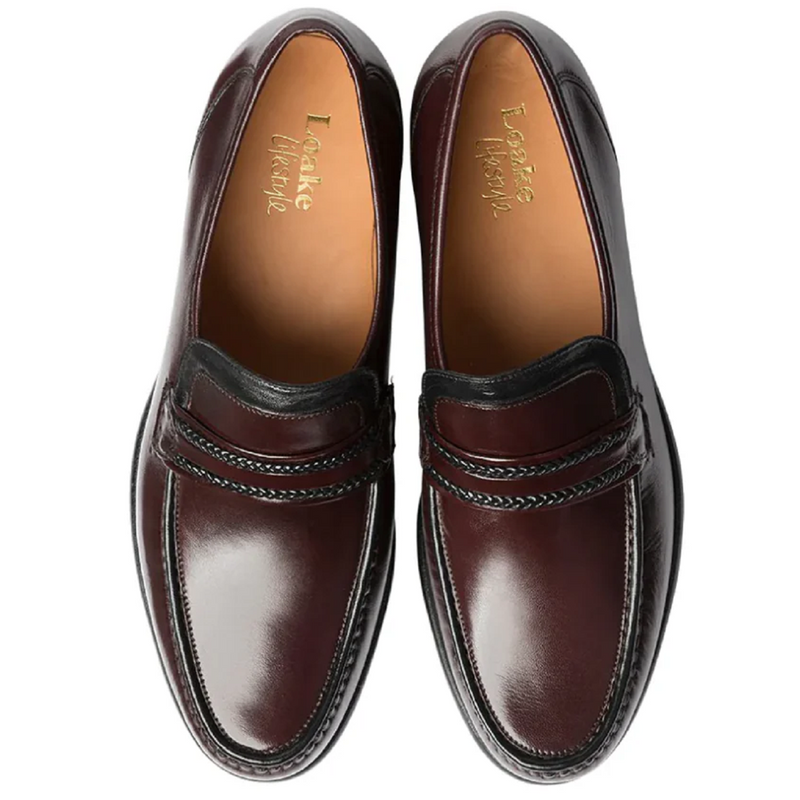 Loake Rome Burgundy Grain Calf/Polished Leather Shoes