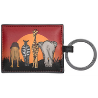 Yoshi Safari Scene Black Leather Keyring