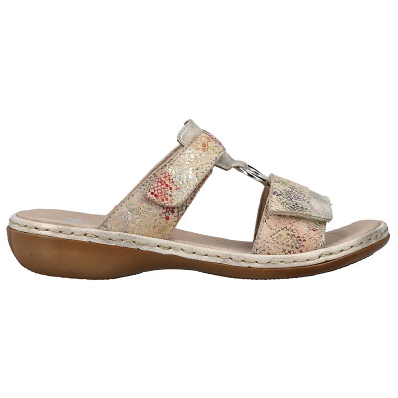 Rieker 659X6-90 (Shine) Muschel Beige Multi Sandals