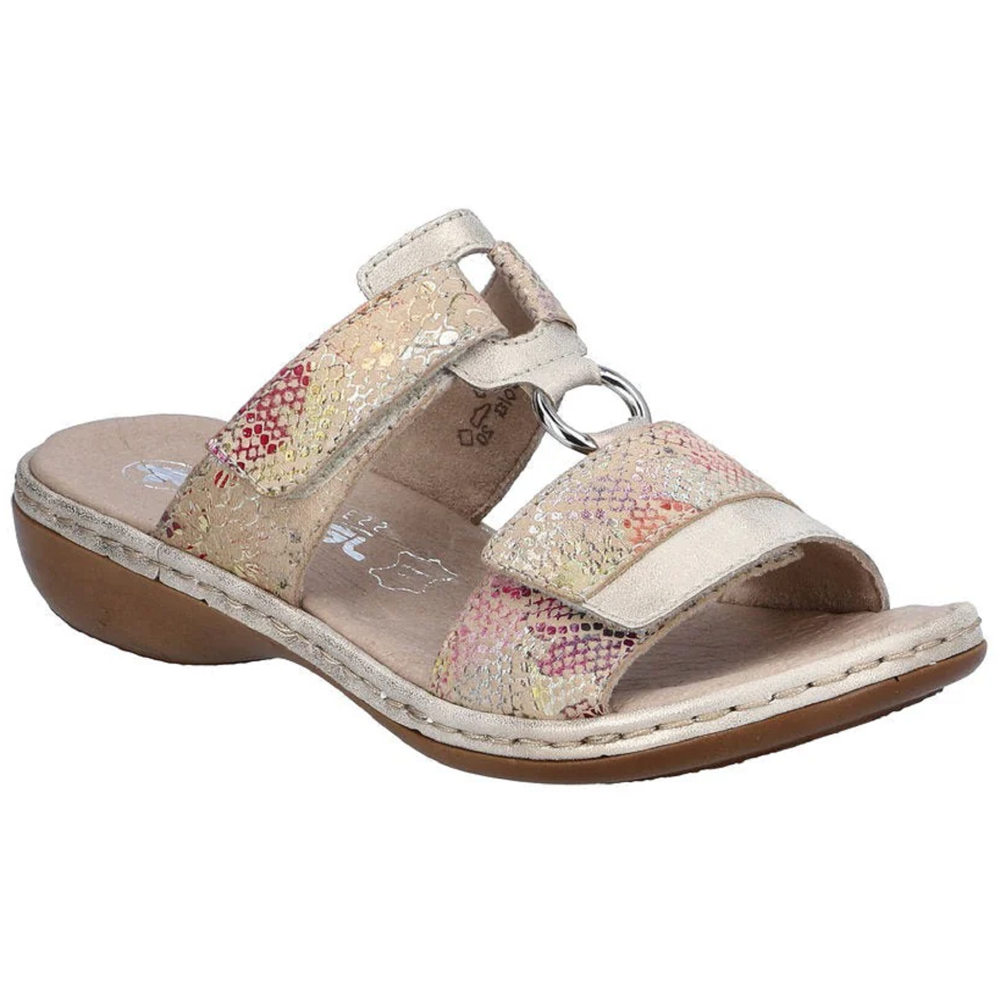 Rieker 659X6-90 (Shine) Muschel Beige Multi Sandals