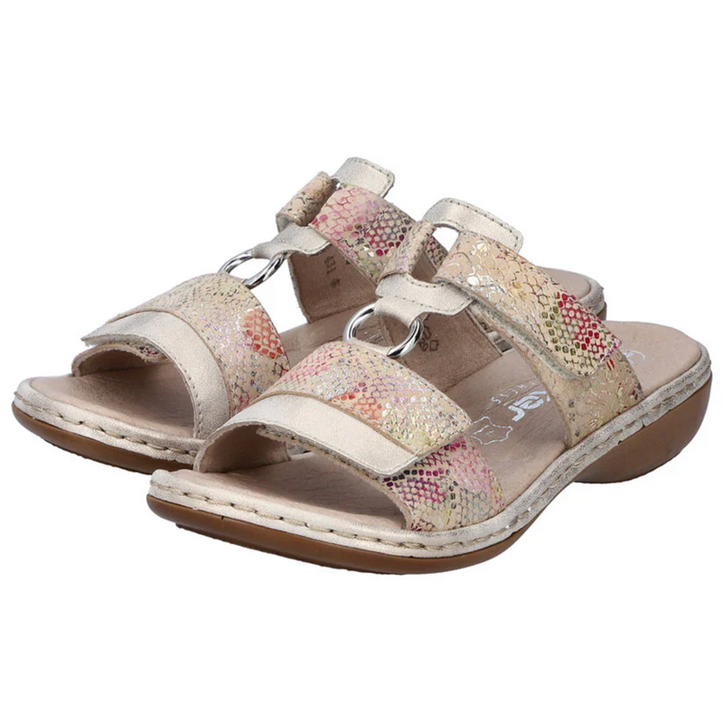 Rieker 659X6-90 (Shine) Muschel Beige Multi Sandals