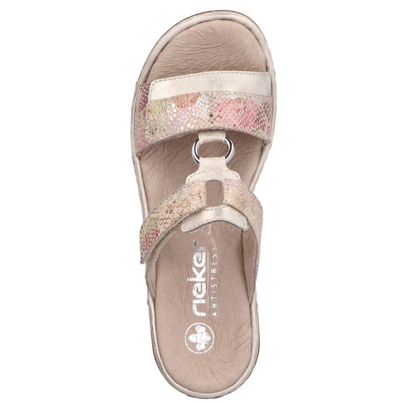 Rieker 659X6-90 (Shine) Muschel Beige Multi Sandals