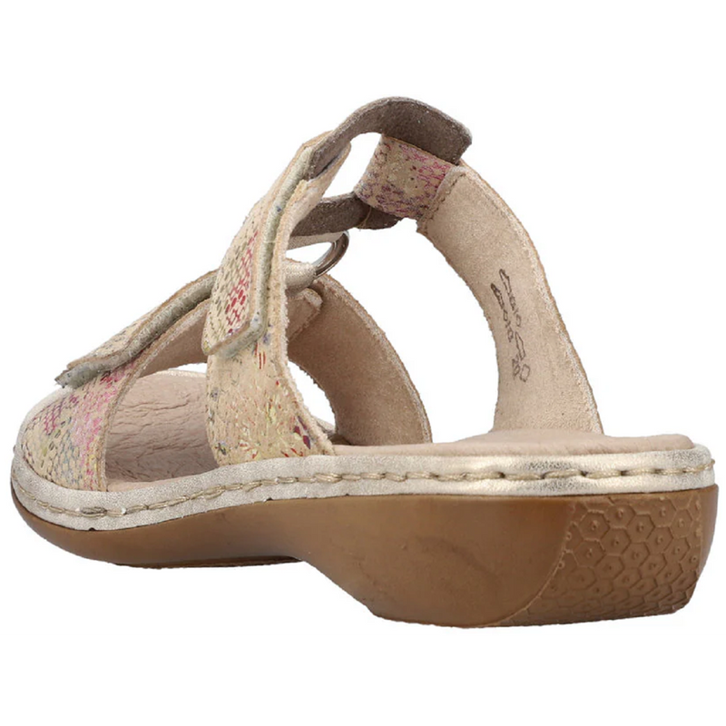 Rieker 659X6-90 (Shine) Muschel Beige Multi Sandals