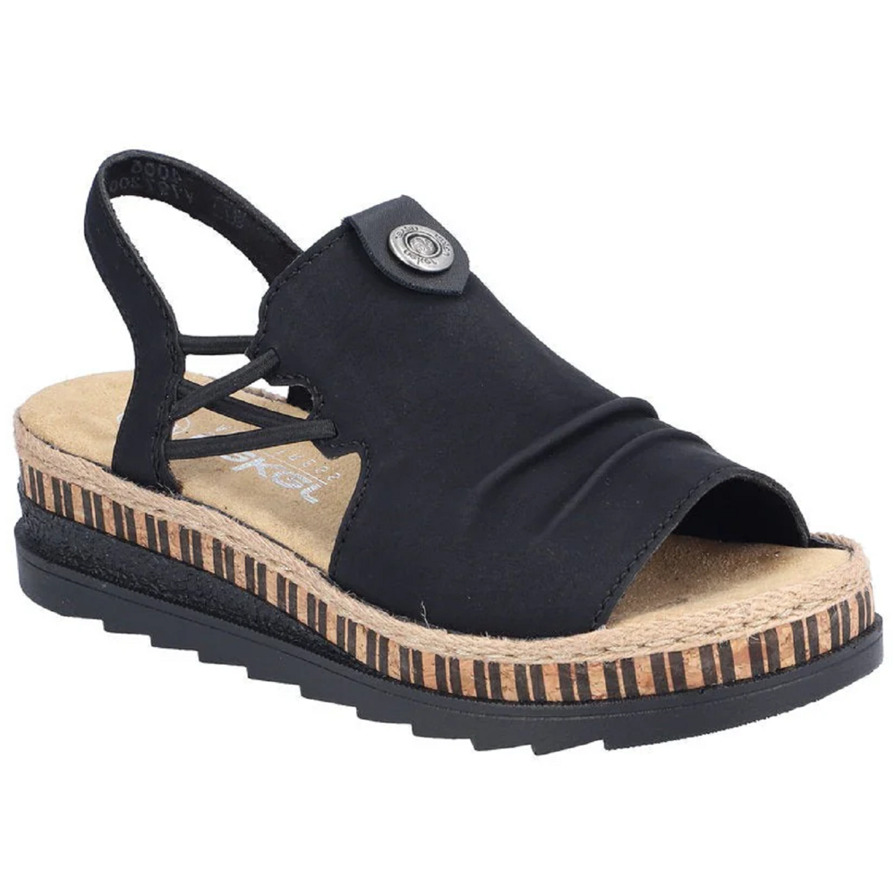 Rieker V7972-00 (Snowdonia) Black Sandals