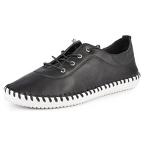 Lunar St Ives Black Leather Shoes