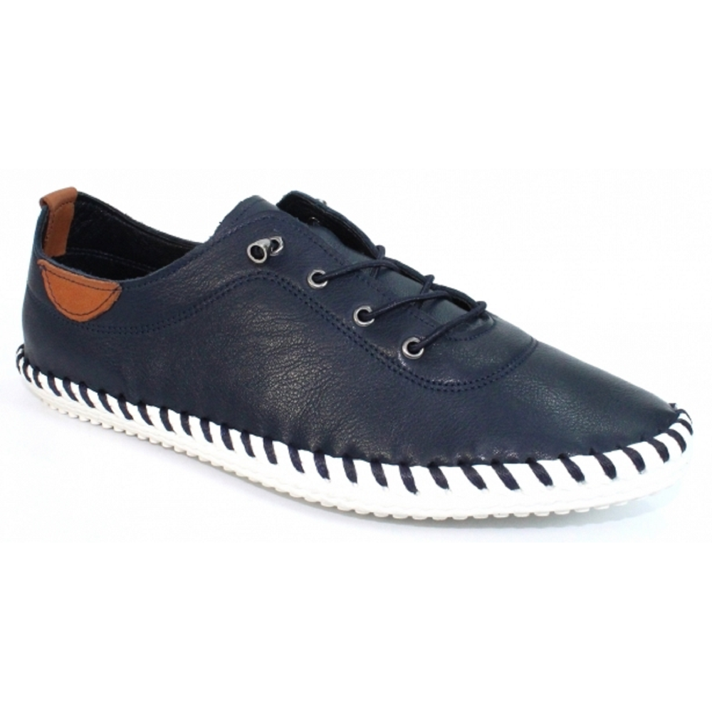 Lunar St Ives Navy Leather Shoes