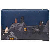 Yoshi Stargazing Cats Leather Flap Over Purse