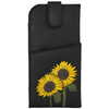Yoshi Sunflowers Black Leather Glasses Case