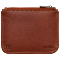 Yoshi Tea And Biscuits Brown Leather Zip Top Purse