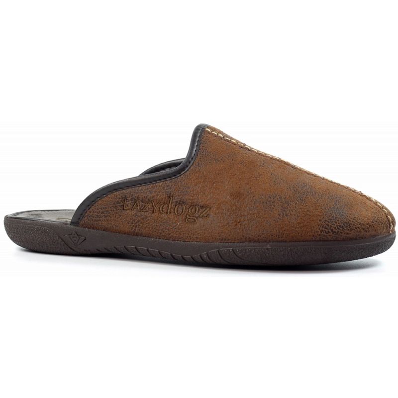 Lunar Lazy Dogz Tees II Brown Mule Slippers