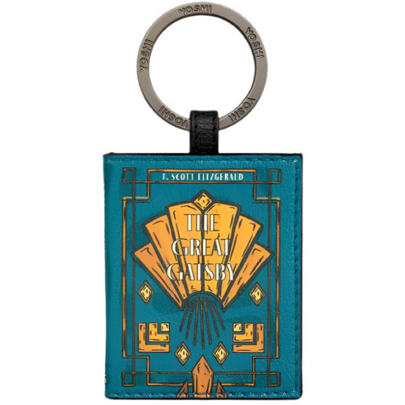 Yoshi The Great Gatsby Book Cover Vegan Teal Leather Keyring