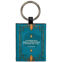 Yoshi The Great Gatsby Book Cover Vegan Teal Leather Keyring