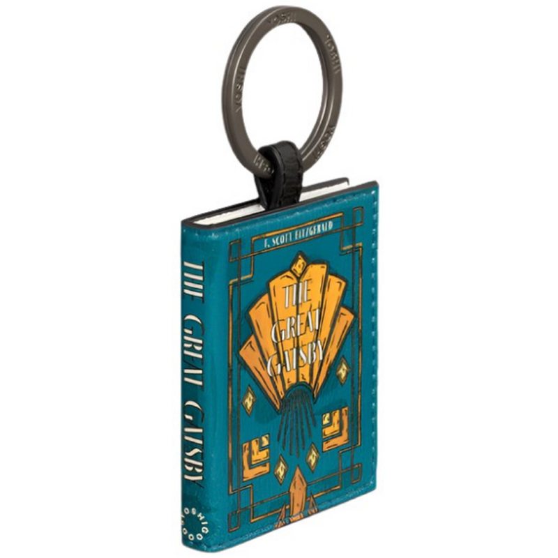 Yoshi The Great Gatsby Book Cover Vegan Teal Leather Keyring