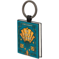 Yoshi The Great Gatsby Book Cover Vegan Teal Leather Keyring