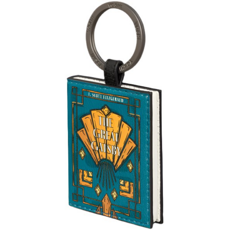 Yoshi The Great Gatsby Book Cover Vegan Teal Leather Keyring