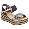 Rieker 68176-00 (Tortoise) Ginger Schwarz Light Gold Sandals