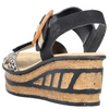 Rieker 68176-00 (Tortoise) Ginger Schwarz Light Gold Sandals