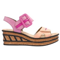 Rieker 68176-31 (Tortoise) Aprikot Lipstik Fuchsia Sandals