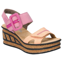 Rieker 68176-31 (Tortoise) Aprikot Lipstik Fuchsia Sandals