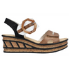 Rieker 68176-64 (Tortoise) Leinen Weiss Schwarz Sandals