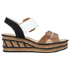 Rieker 68176-64 (Tortoise) Leinen Weiss Schwarz Sandals