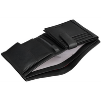 Yoshi Traditional Extra Capacity Black Leather Wallet