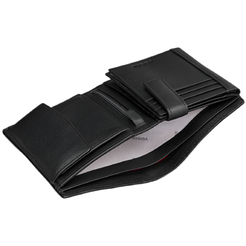 Yoshi Traditional Extra Capacity Black Leather Wallet