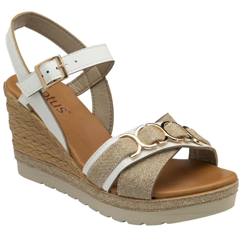 Lotus Solena White Sandals