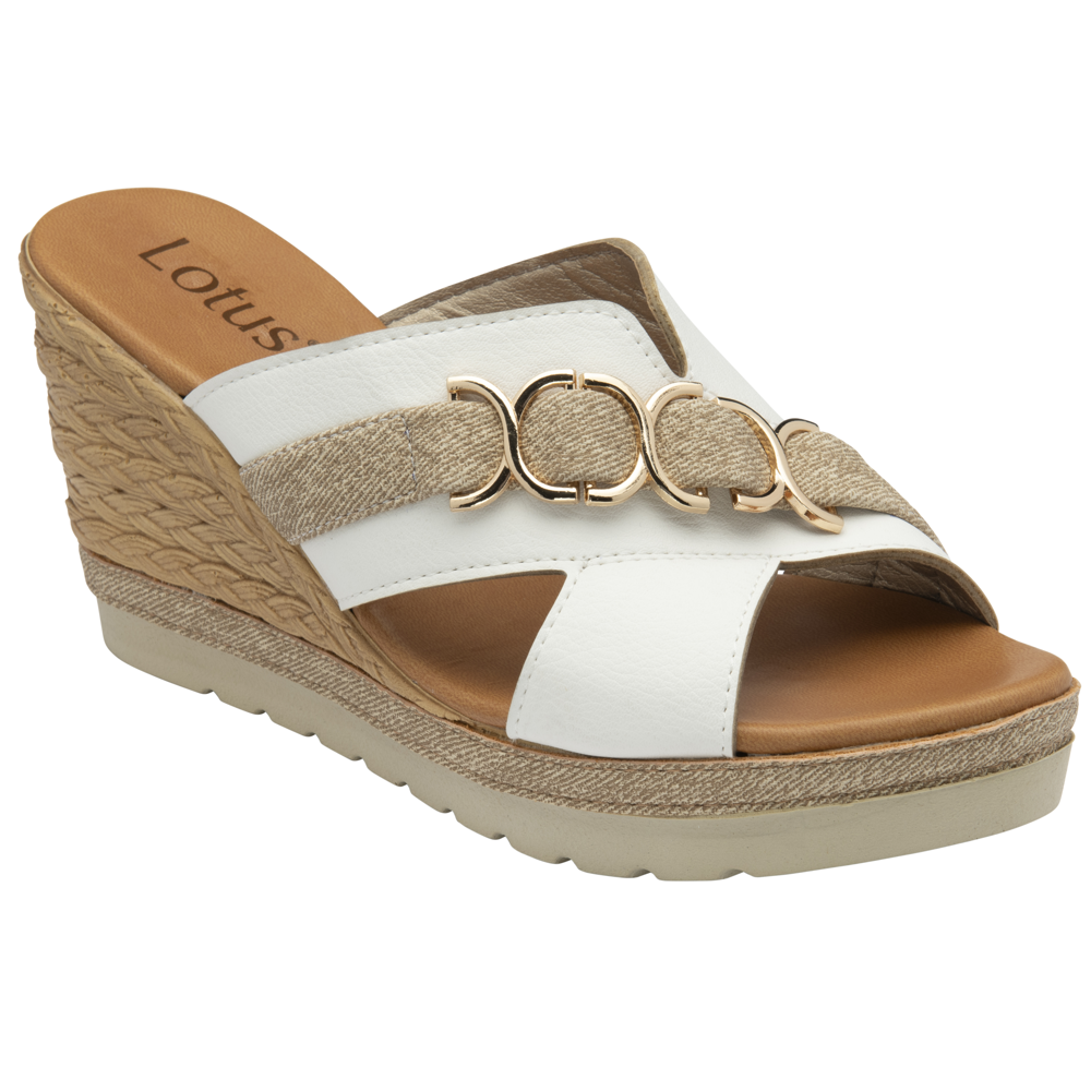 Lotus Toscana White Sandals