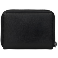 Yoshi Vegan Leather Bookworm Black Compact Zip Round Purse