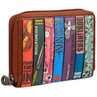 Yoshi Vegan Leather Bookworm Brown Compact Zip Round Purse