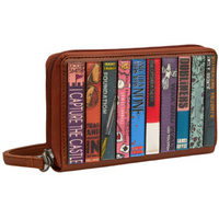 Yoshi Vegan Leather Bookworm Brown Purse with Strap