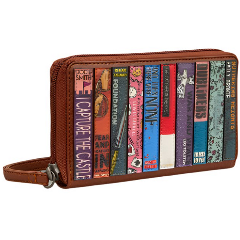 Yoshi Vegan Leather Bookworm Brown Purse with Strap