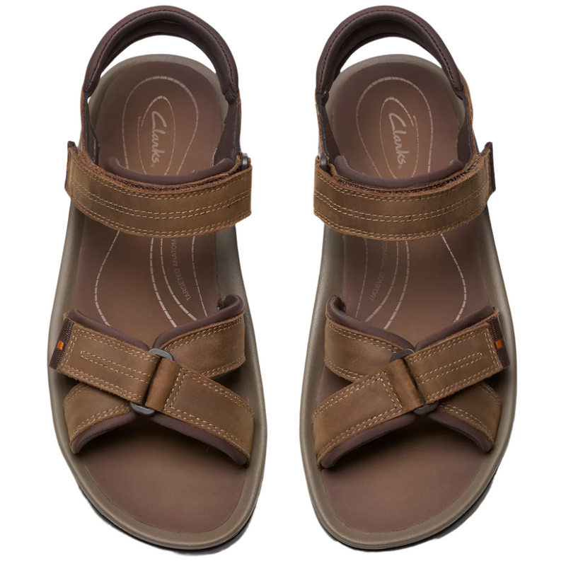 Clarks Wesley Shore Beeswax Leather Sandals