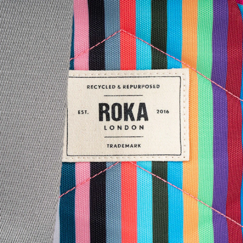 Roka Willesden B Recycled Canvas Multi Stripe Bag