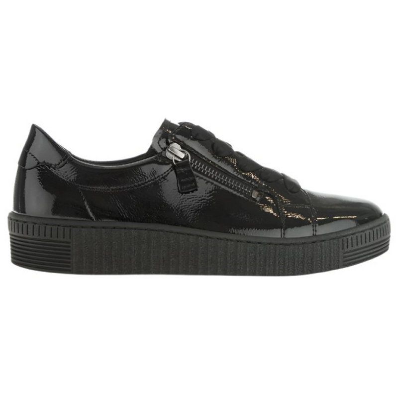 Gabor Wisdom Black Patent Trainers