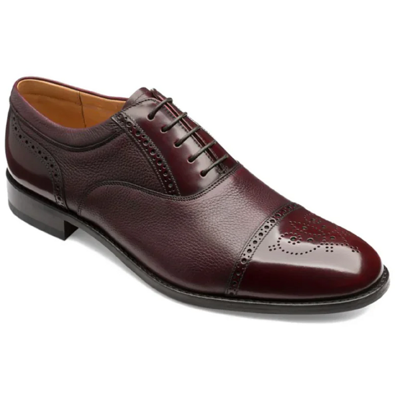 Loake Woodstock Burgundy Grain Calf/Polished Leather Shoes