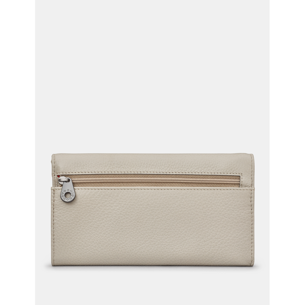 Yoshi Hudson Flap Over Warm Grey Leather Purse