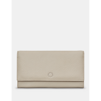 Yoshi Hudson Flap Over Warm Grey Leather Purse