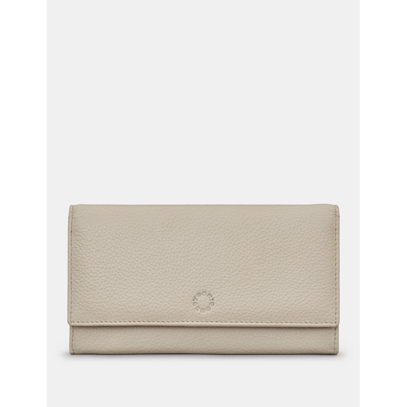 Yoshi Hudson Flap Over Warm Grey Leather Purse