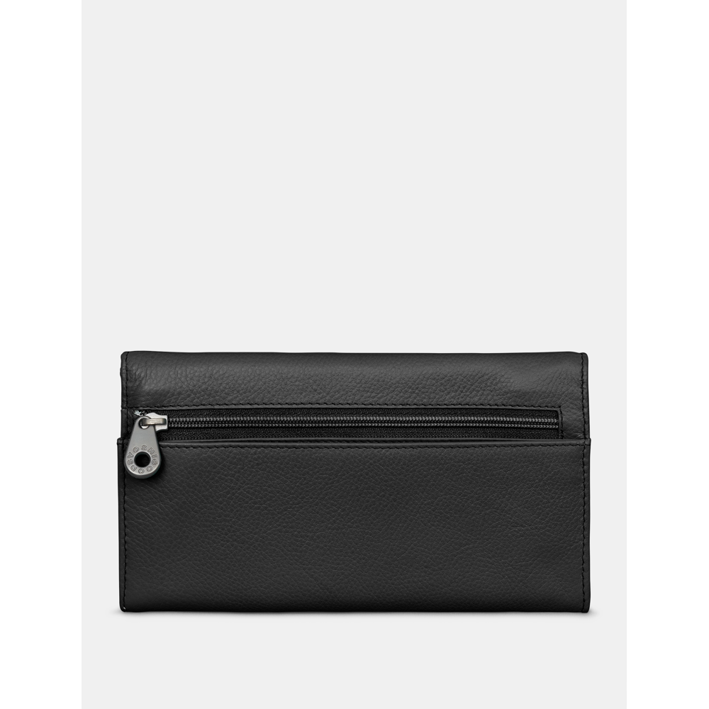 Yoshi Hudson Flap Over Black Leather Purse