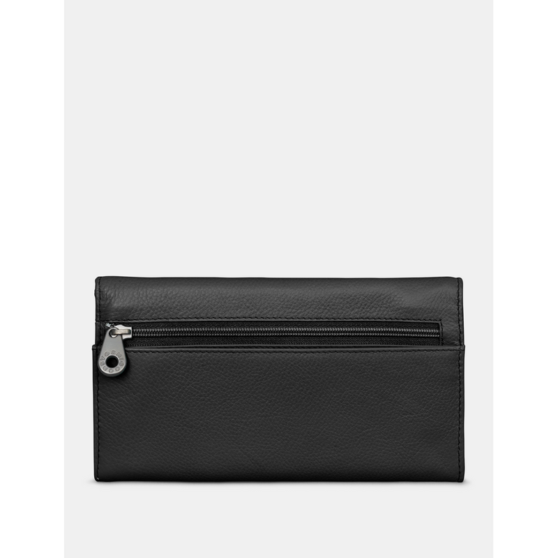 Yoshi Hudson Flap Over Black Leather Purse