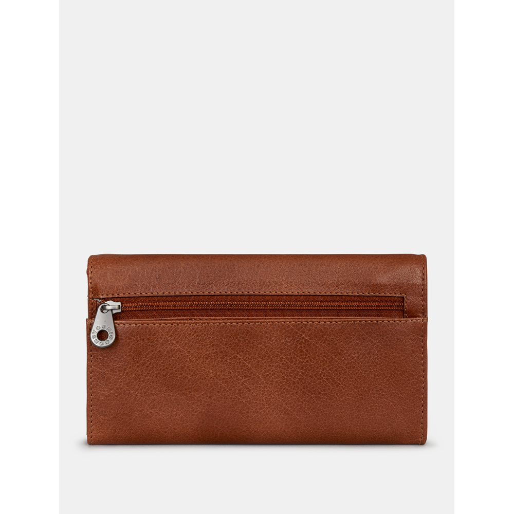 Yoshi Hudson Flap Over Brown Leather Purse