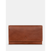 Yoshi Hudson Flap Over Brown Leather Purse