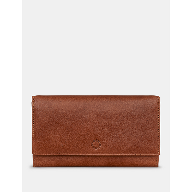 Yoshi Hudson Flap Over Brown Leather Purse