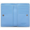 Yoshi Bee Happy Flap Over Zip Around Blue Leather Purse