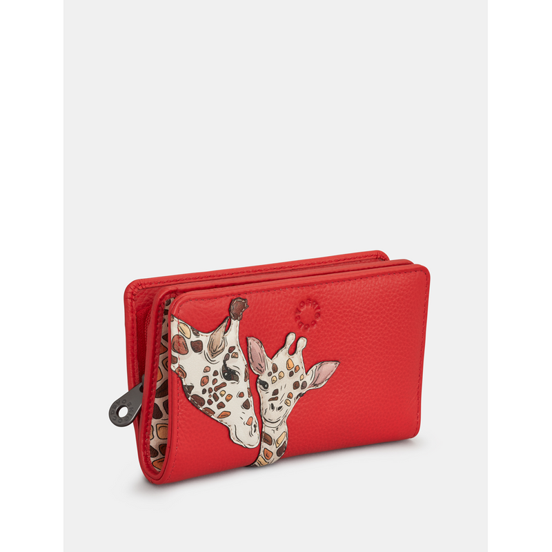 Yoshi Mothers Pride Zip Around Red Leather Purse