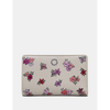 Yoshi Ditsy Floral Flap Over Zip Around Leather Purse