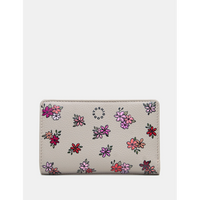 Yoshi Ditsy Floral Flap Over Zip Around Leather Purse